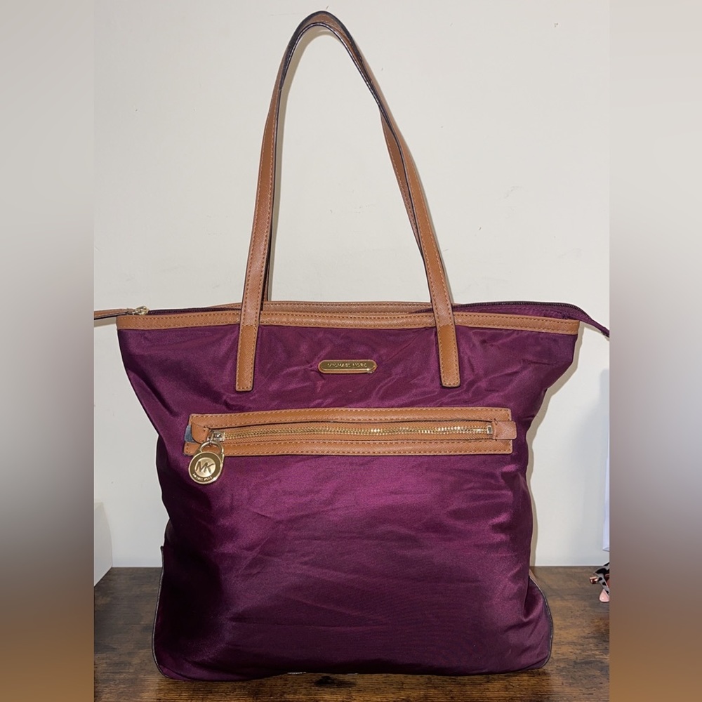 Michael Kors Magenta/Purple Nylon Large Shoulder Tote
